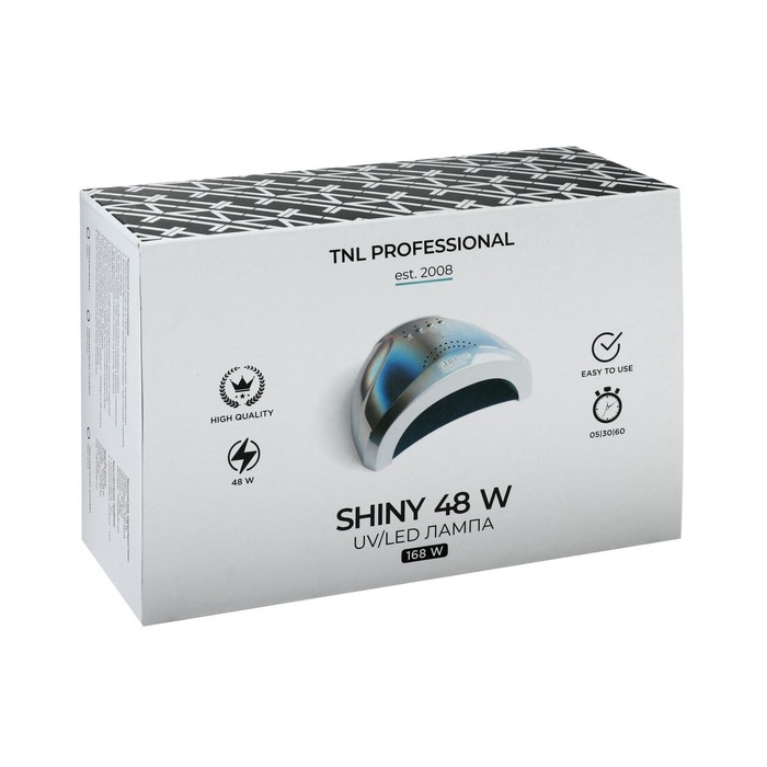 Лампа для гель-лака TNL Shiny, UV/LED, 48 Вт, 30 диодов, таймер 5/30/60 сек, перламутровая