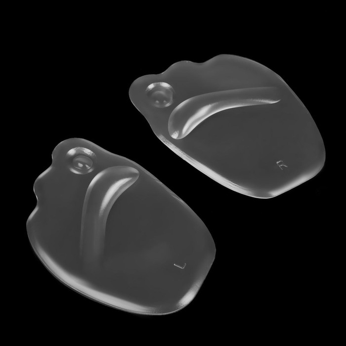 Полустельки для обуви, на клеевой основе, силиконовые, 9,5 &times; 6,5 см, пара, цвет прозрачный