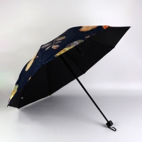 Зонт механический «Листопад», эпонж, 4 сложения, 8 спиц, R = 48/56 см, D = 112 см, цвет МИКС Зонт механический «Листопад», эпонж, 4 сложения, 8 спиц, R = 48/56 см, D = 112 см, цвет МИКС