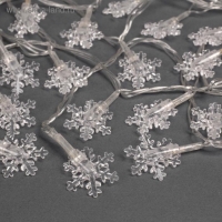 Гирлянда &laquo;Нить&raquo; 5 м с насадками &laquo;Снежинки малые&raquo;, IP20, прозрачная нить, 20 LED, свечение мульти (RG/RB), мигание, 220 В