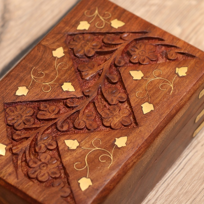 Шкатулка Шкатулка "Волна" дерево 15х10х6 см