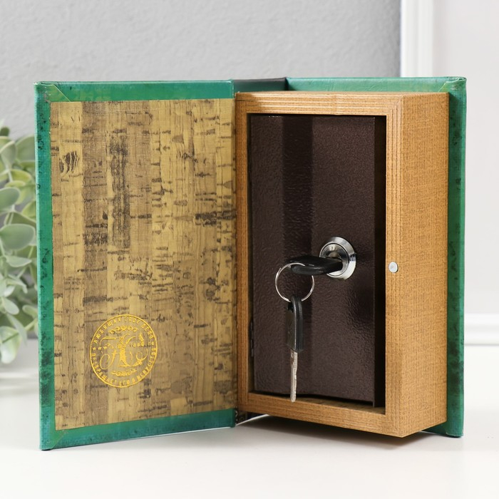 Сейф дерево книга кожа Сейф дерево книга кожа "Мои наполеоновские планы с элементами" 17х11х5 см