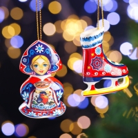 Набор ёлочных игрушек "Машенька и конек", 6 см Набор ёлочных игрушек "Машенька и конек", 6 см
