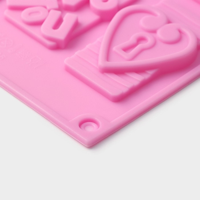 Форма для конфет и шоколада Доляна &laquo;Любовь&raquo;, силикон, 28,7&times;17,4 см, 16 ячеек (4,7&times;3,8 см), цвет МИКС