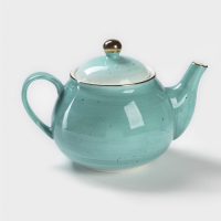 Чайник фарфоровый заварочный Доляна &laquo;Млечный путь&raquo;, 900 мл, цвет бирюзовый