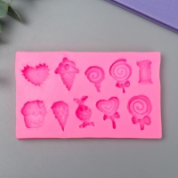 Молд силикон "Сладости" 10 предметов 6,8х11,5 см Молд силикон "Сладости" 10 предметов 6,8х11,5 см