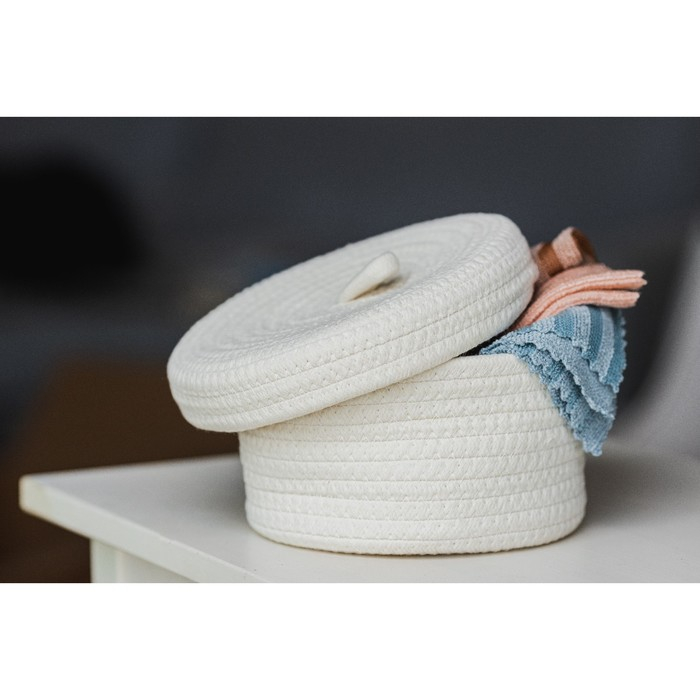 Корзина для хранения плетёная ручной работы LaDо́m &laquo;Бэлл&raquo;, 21&times;21&times;11 см, цвет бежевый