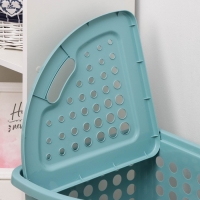 Корзина для белья угловая с крышкой «Молетта», 45 л, 40×51×53 см, цвет бирюзовый Корзина для белья угловая с крышкой «Молетта», 45 л, 40×51×53 см, цвет бирюзовый