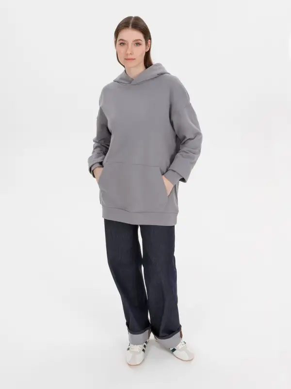 Худи оверсайз унисекс Outshine, серое, размер XS/S