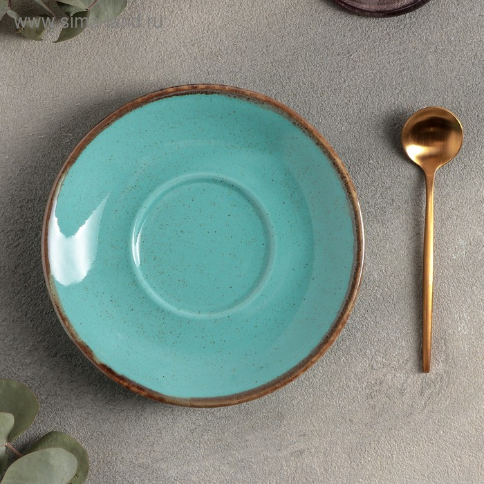 Блюдце для чайной чашки Turquoise, d=16 см, цвет бирюзовый Блюдце для чайной чашки Turquoise, d=16 см, цвет бирюзовый