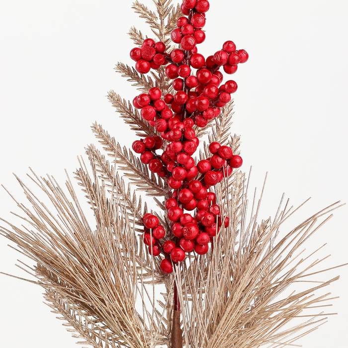 Новогодний декор «Золотая веточка», с ягодками, 36 × 16 × 5 см Новогодний декор «Золотая веточка», с ягодками, 36 × 16 × 5 см