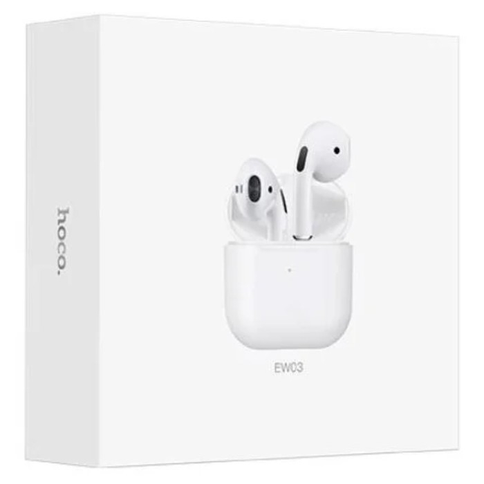Наушники Hoco EW03, TWS, беспроводные, вкладыши, BT 5.1, 30/200 мАч, белые Наушники Hoco EW03, TWS, беспроводные, вкладыши, BT 5.1, 30/200 мАч, белые