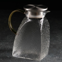 Кувшин для воды стеклянный с металлической крышкой &laquo;Сара&raquo;, 1,4 л, 15,5&times;9&times;20 см