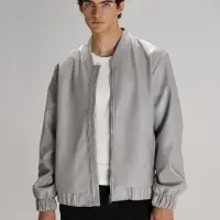 Бомбер из искусственной кожи Univer, серый, размер XS/S