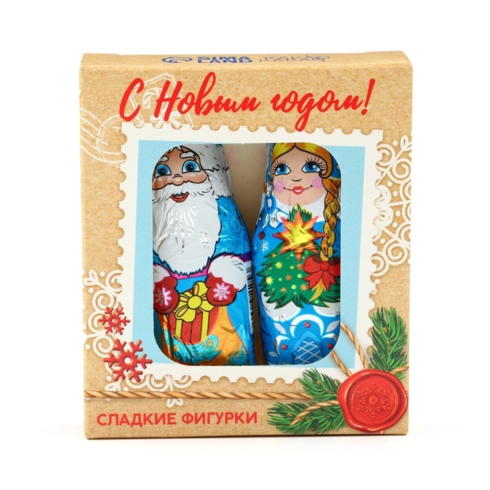 Шоколадные фигурки новогодние «Дед Мороз и Снегурка» Шоколадные фигурки новогодние «Дед Мороз и Снегурка»