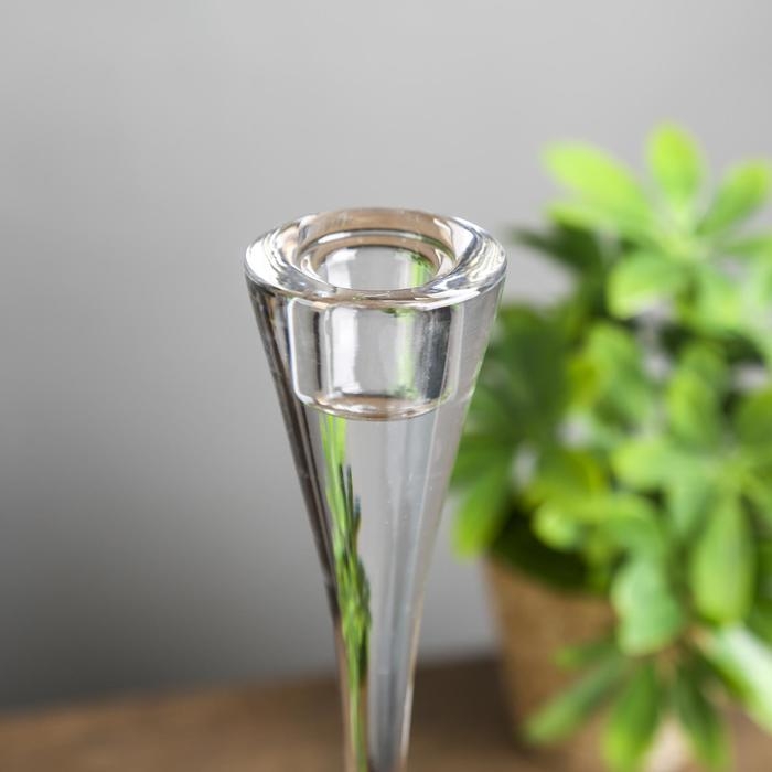 Подсвечник стекло на 1 свечу Подсвечник стекло на 1 свечу "Бокал" набор 2 шт прозрачный 29х10,7х10,7 см