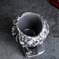 Кашпо - органайзер "Бюст Давида" большой, серый, 28см