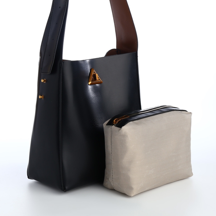 Сумка женская на винтовом замке TEXTURA, средний размер, цвет чёрный Сумка женская на винтовом замке TEXTURA, средний размер, цвет чёрный