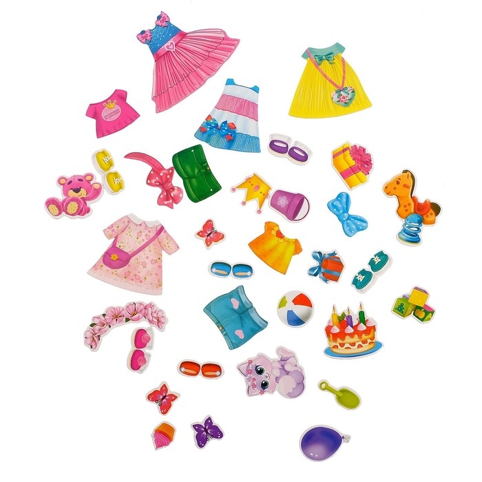 Магнитная книжка-игрушка «Одень куколку», 8 стр. Магнитная книжка-игрушка «Одень куколку», 8 стр.