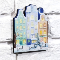 Ключница настенная новогодняя &laquo;Дома , ночь&raquo;, на Новый год