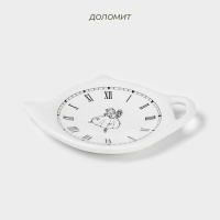 Новогодняя подставка под чайный пакетик Доляна &laquo;Волшебная сказка&raquo;, керамика, 12&times;9,5 см, цвет белый