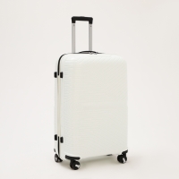 Чемодан большой 100 л (L), отдел на молнии, кодовый замок, 4 колеса, цвет белый