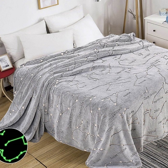 Плед светящийся 180х200 см &laquo;Созвездие&raquo;, велсофт 260г/м