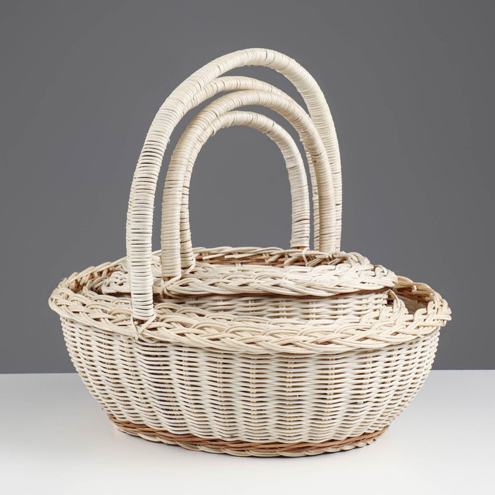 Набор корзин, 4 шт, 34&times;30&times;13/33, 32&times;25&times;12/29, 27&times;21&times;10/25, 23&times;18&times;9/22 см, ротанг