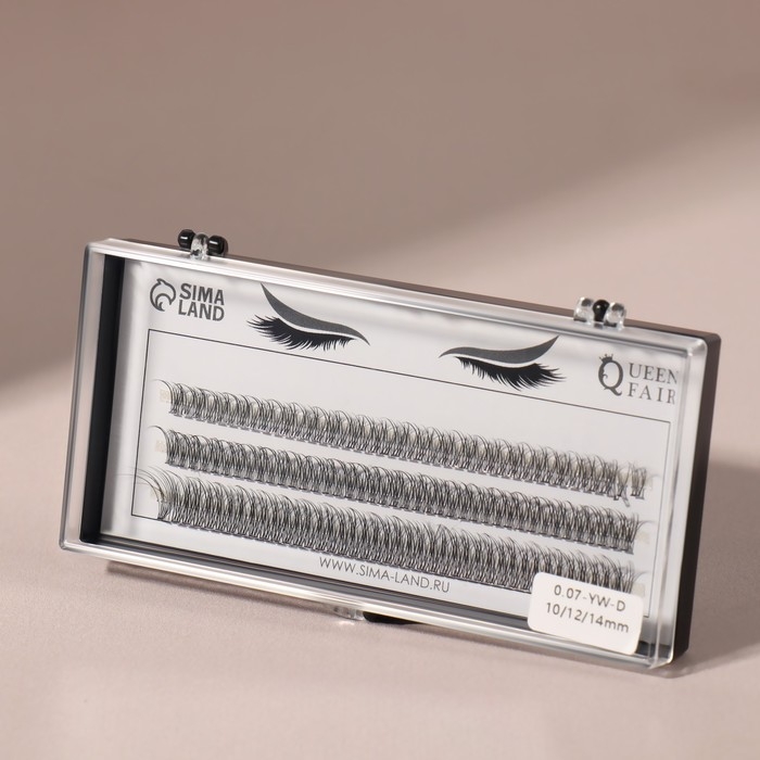 Набор накладных ресниц &laquo;Ласточкин хвост&raquo;, пучки, 12 мм, толщина 0,07 мм, изгиб С, 12 D