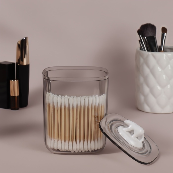 Органайзер для хранения &laquo;Медведь&raquo;, с крышкой, 9 &times; 9 &times; 13,5 см, цвет прозрачный