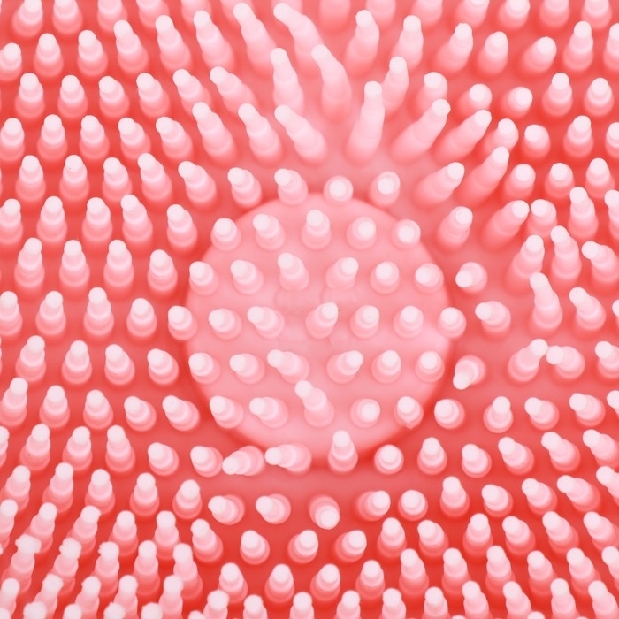 Щётка для мытья и массажа животных, с емкостью для шампуня, розовая