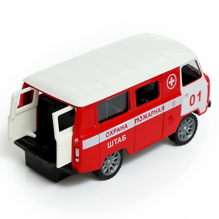 Машина металлическая &laquo;УАЗ 3962. Пожарная служба&raquo;, инерция, 1:32, свет и звук