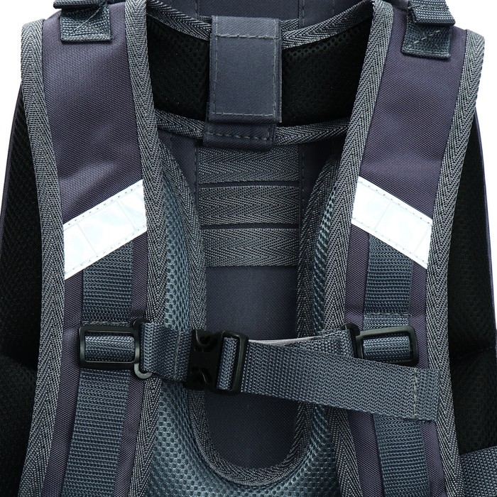 Рюкзак каркасный школьный 38 х 30 х 16 см, эргономичная спинка, Stavia "Авто", коричневый