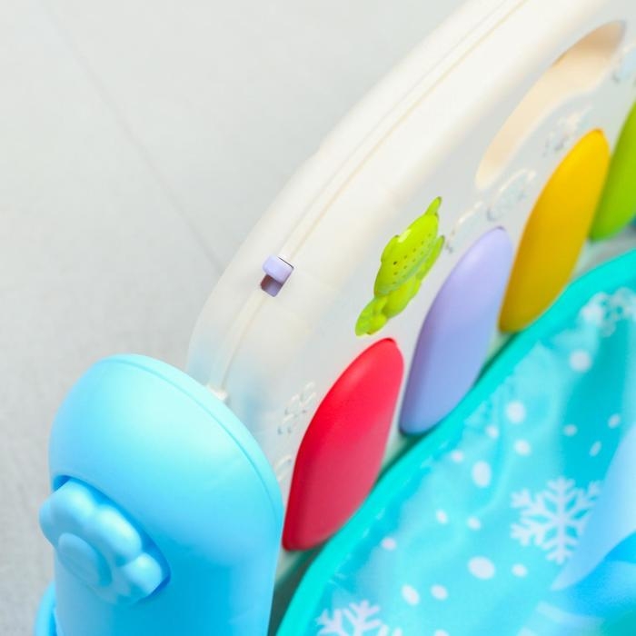 Развивающий коврик &laquo;Зимние игры&raquo;, с пианино, круглый, голубой