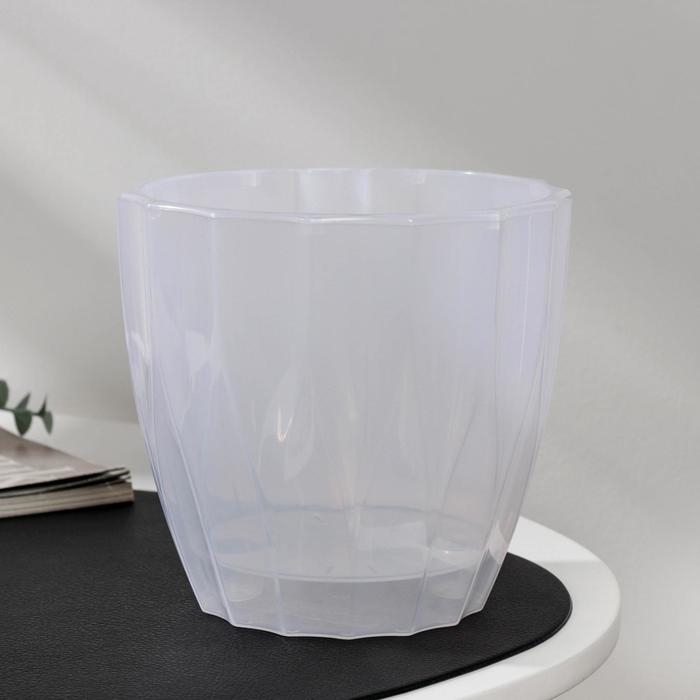 Кашпо для цветов со вставкой «Флюте», 1,9 л, прозрачное Кашпо для цветов со вставкой «Флюте», 1,9 л, прозрачное