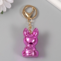 Брелок карабин металл "Пёс" розовый 5,7х3,2х3,4 см
