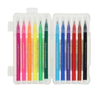 Фломастеры 12 цветов Кисти в блистере кистеобразный наконечник