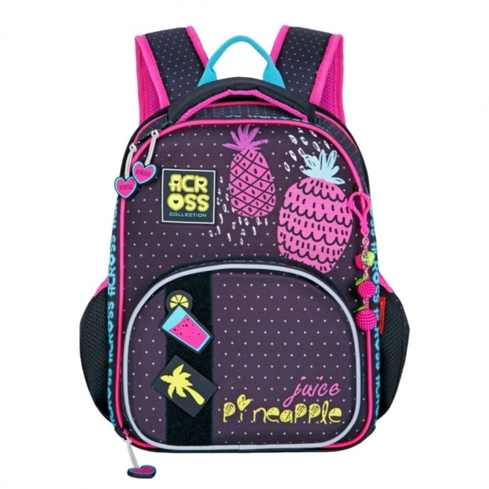 Рюкзак каркасный 37 х 28 х 12 см, Across 194, наполнение: мешок, пенал, фиолетовый ACR22-194-10