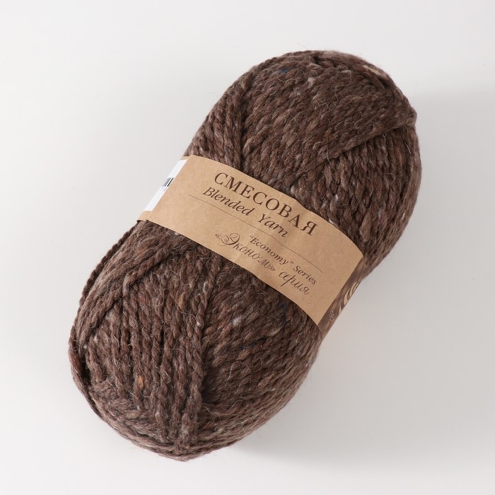 Пряжа Пряжа "Смесовая" 30% шерсть, 70% акрил 200м/200гр (517-Коричн.меланж)