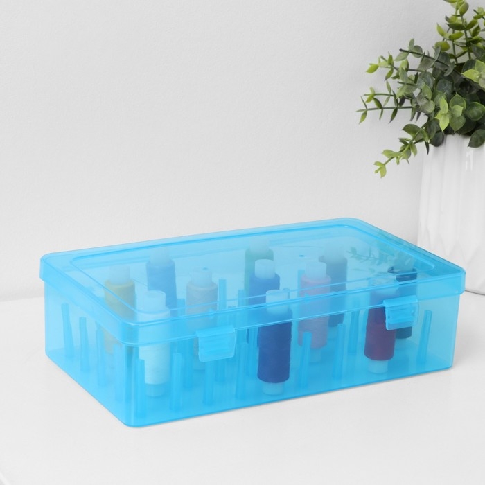 Органайзер для хранения ниток, 42 отделения, 23,5×13,5×6,5 см, цвет МИКС Органайзер для хранения ниток, 42 отделения, 23,5×13,5×6,5 см, цвет МИКС