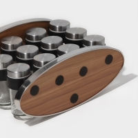 Набор стеклянных баночек для специй на подставке Magistro &laquo;Модерн&raquo;, 12 шт