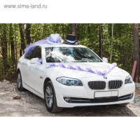 Набор бантов на зеркала из фатина, 2 шт, сиреневый Набор бантов на зеркала из фатина, 2 шт, сиреневый