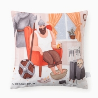 Подушка декоративная Этель "Рыцарь" 40х40 см, велюр, 100% п/э Подушка декоративная Этель "Рыцарь" 40х40 см, велюр, 100% п/э