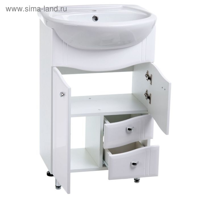 Комплект мебели: Тумба "Тура 55" + раковина "Исеть 55", 30,6 х 82 х 49,5 см