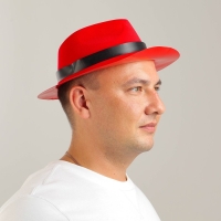 Карнавальная шляпа, с кантом, красная Карнавальная шляпа, с кантом, красная