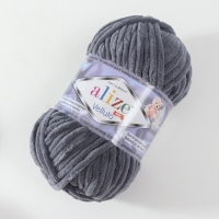 Пряжа "Velluto" 100% микрополиэстер 68м/100гр (87 угольно-серый)