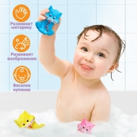 Резиновая игрушка для ванны &laquo;Котик&raquo;, с пищалкой, 1 шт, цвет МИКС, Крошка Я