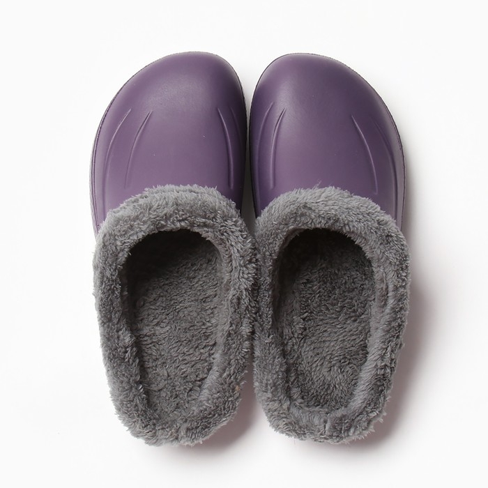 Сабо женские утепленные "Монтана" цвет баклажан, размер 41