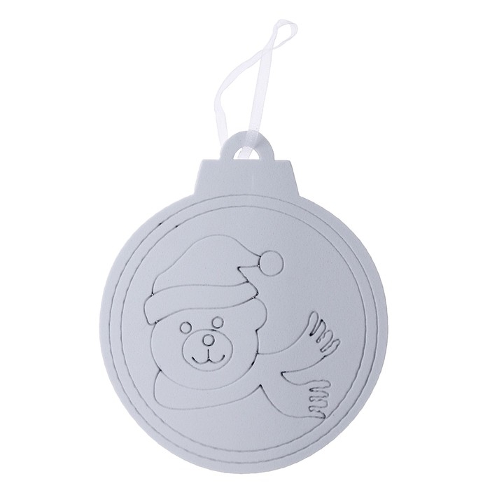 Ёлочное украшение под раскраску «Мишка» 4 шт., кисть Ёлочное украшение под раскраску «Мишка» 4 шт., кисть