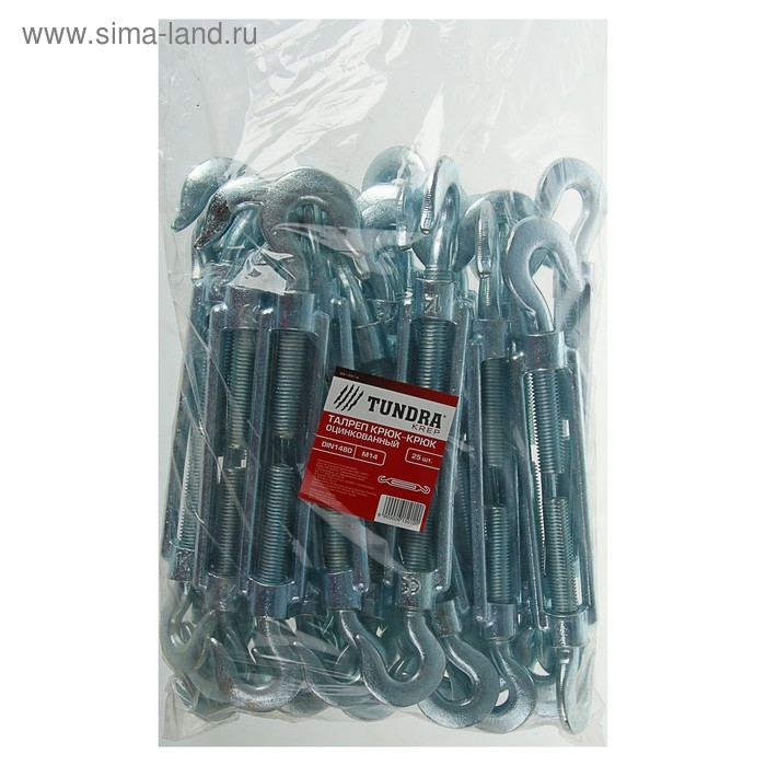 Талреп крюк-крюк ТУНДРА krep, DIN1480, М14, оцинкованный Талреп крюк-крюк ТУНДРА krep, DIN1480, М14, оцинкованный